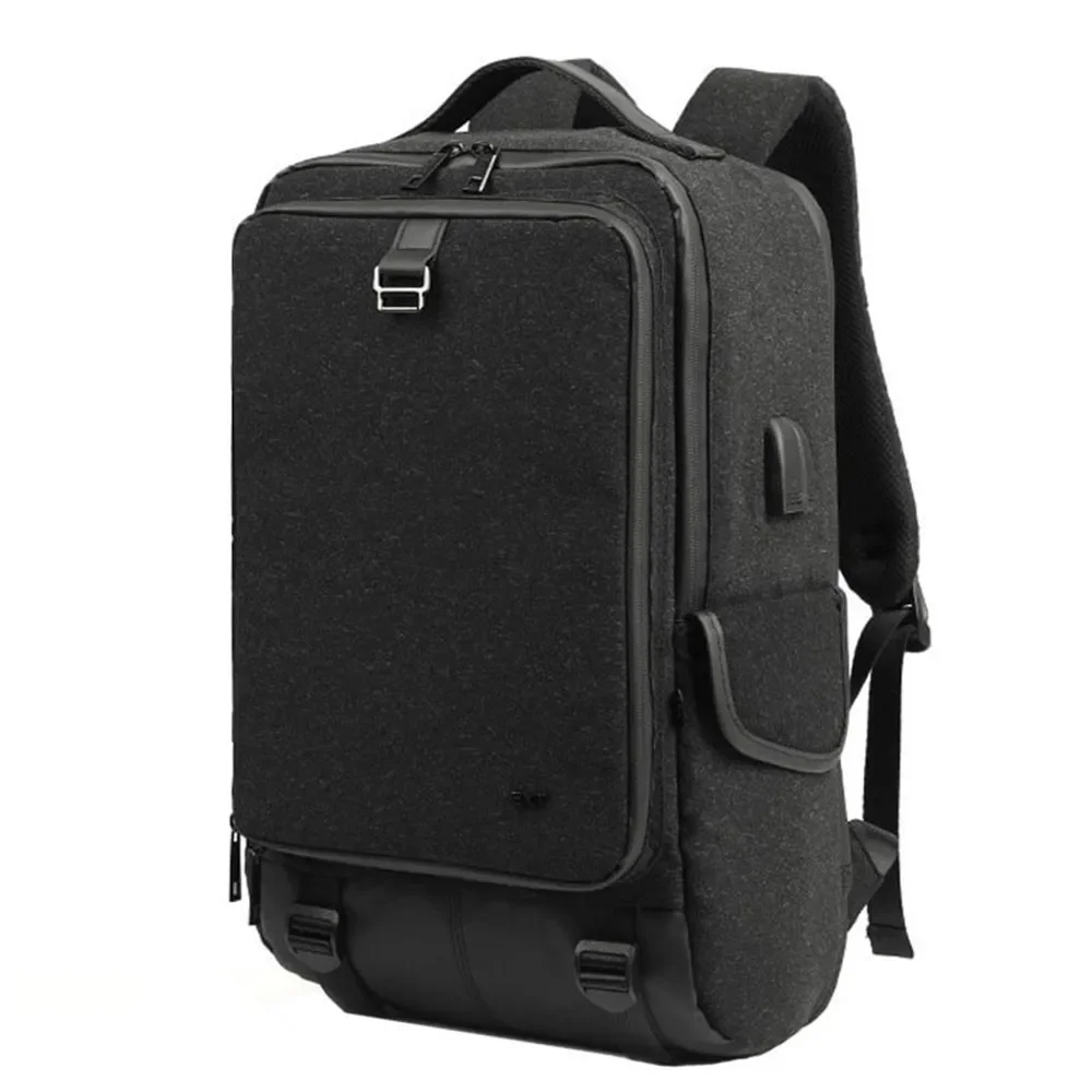 Men Outdoors Travel Handbag Shoulder Backpack Waterproof Boy 15.6 Inch Laptop Tablet Computer Storage Pack USB Casual School Bag