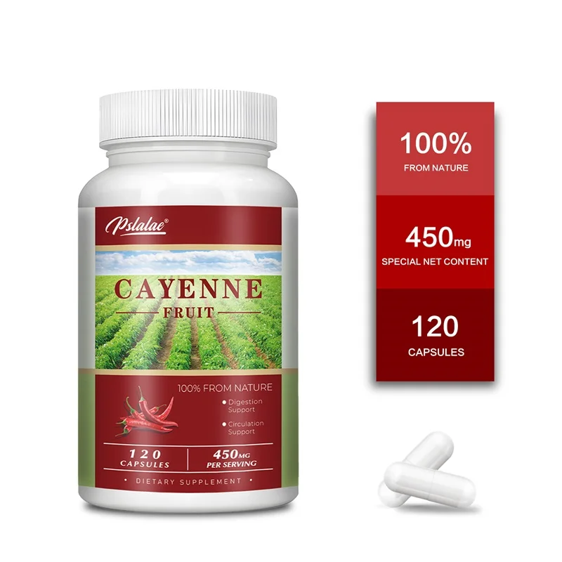 Cayenne Capsules - Supports Digestion, Cardiovascular Health, Promote Blood Circulation and Metabolism