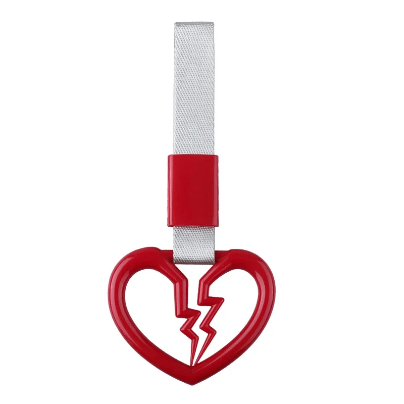 1pcs Broken Love JDM Train Bus Handle Hand Strap Tsurikawa Ring Heart Styling Drift Charm Strap Drift Auto Accessories Car Strap