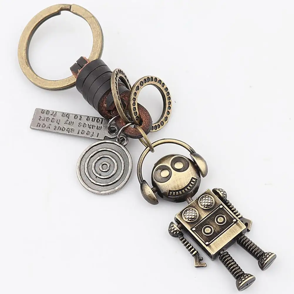 Astronaut Pendant Alloy Astronaut Keyring Widely applied Innovative  Practical Retro Faux Leather Robot Key Chain