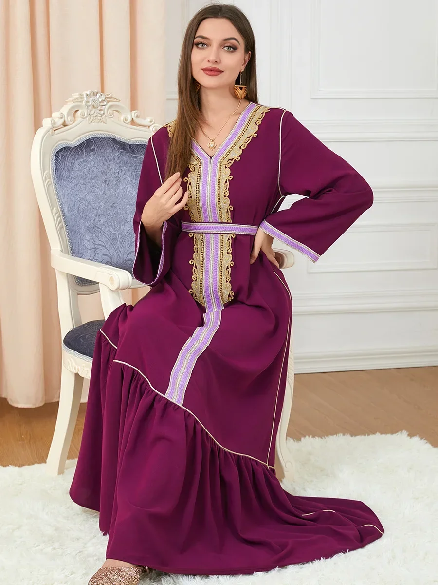 Autumn Morocco Dress Muslim Women Abaya India Abayas Dubai Turkey Islam Evening Party Dresses Kaftan Robe Longue Embroidery