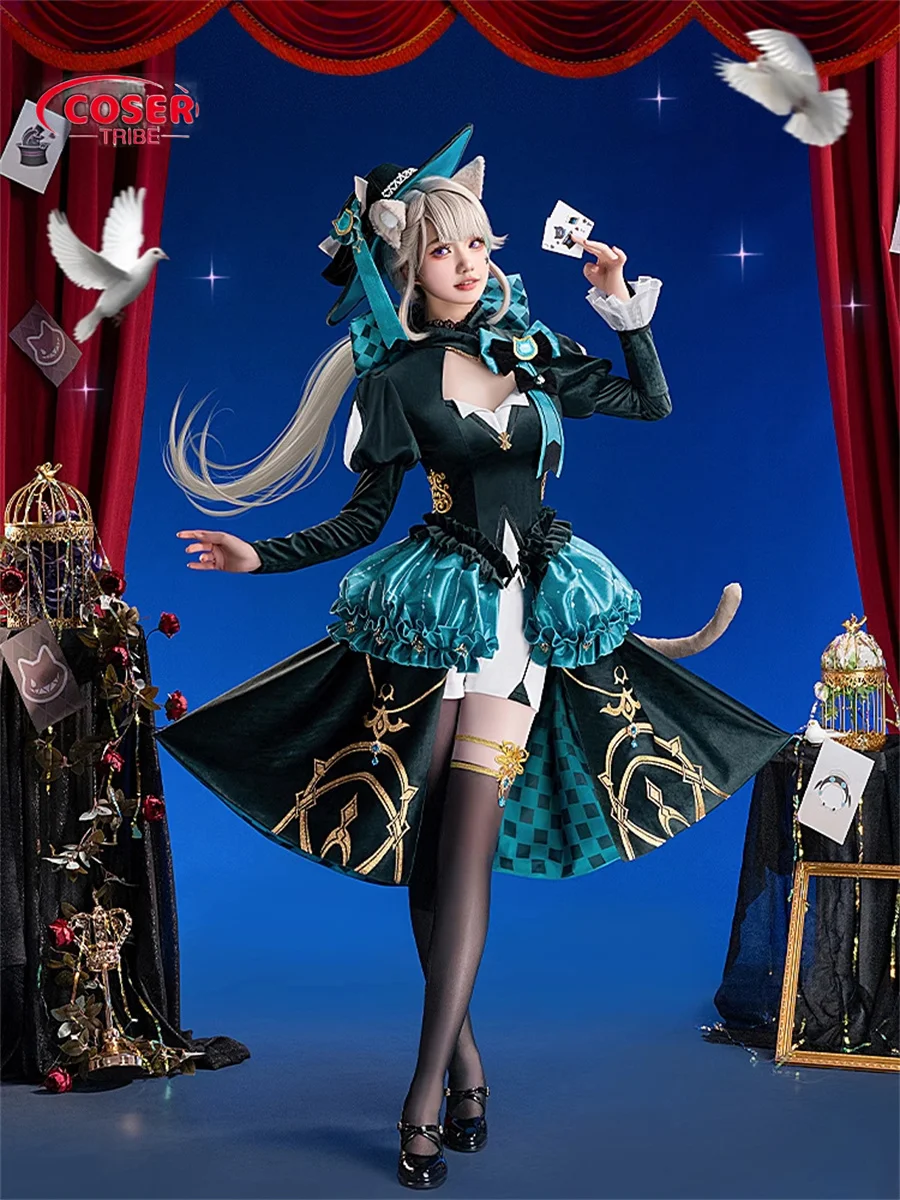 

COSER TRIBE Аниме игра Genshin Impact Lyney Sister Imperial Carnival ролевой косплей костюм полный комплект