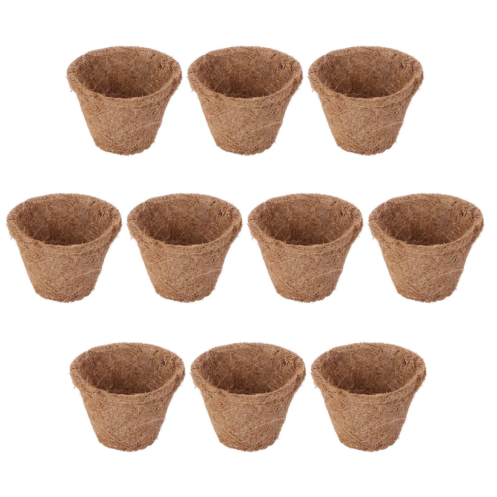 

10pcs Coconut Coir Seedling Pot Plant Container Garden Balcony Flowerpot Nursery Starting Display Planter