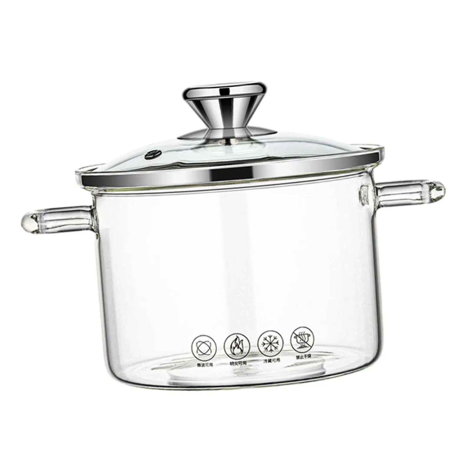 Glass Cooking Pot Kitchen Glass Cookware Simmer Pot for Tea Noodle Milk
