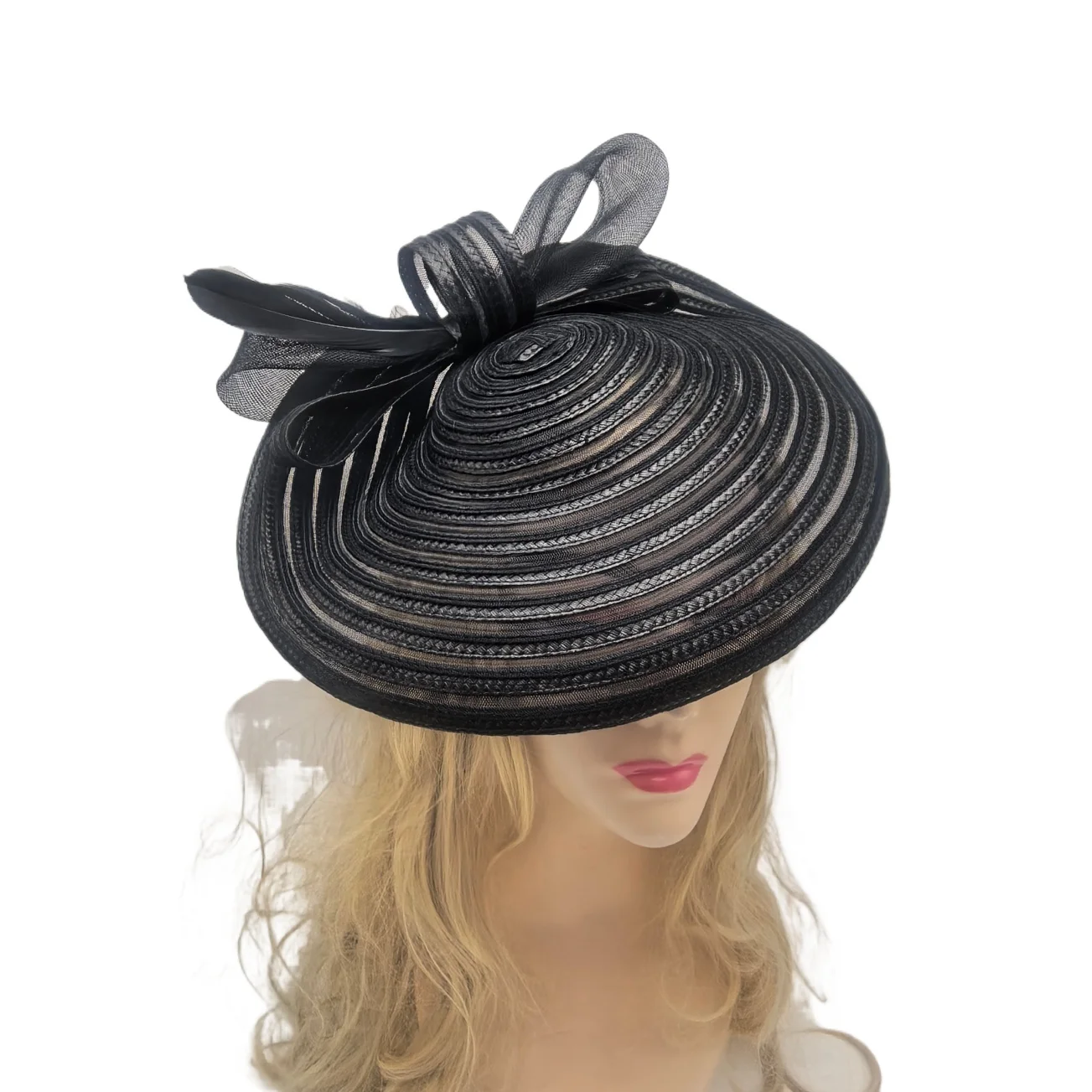 2026 Neuer Fascinator Eleganter Haarschmuck mit Schleife und Feder, Kentucky Derby Hüte, Teeparty Cocktailhut, Hochzeits- und Rennsport-Kopfschmuck – Detail 5