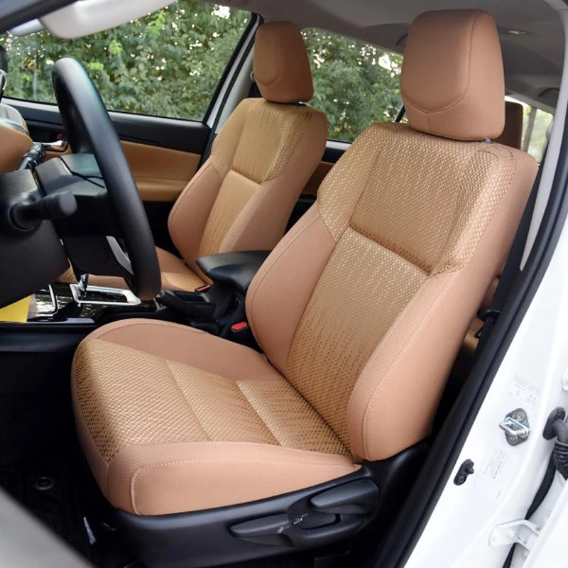 

For Toyota Fortuner 2016 2017 2018 Seat Covers Accessories Cowhide & PVC Leather 7 Seats Car Cushions Auto Protectors 19PCS/Set