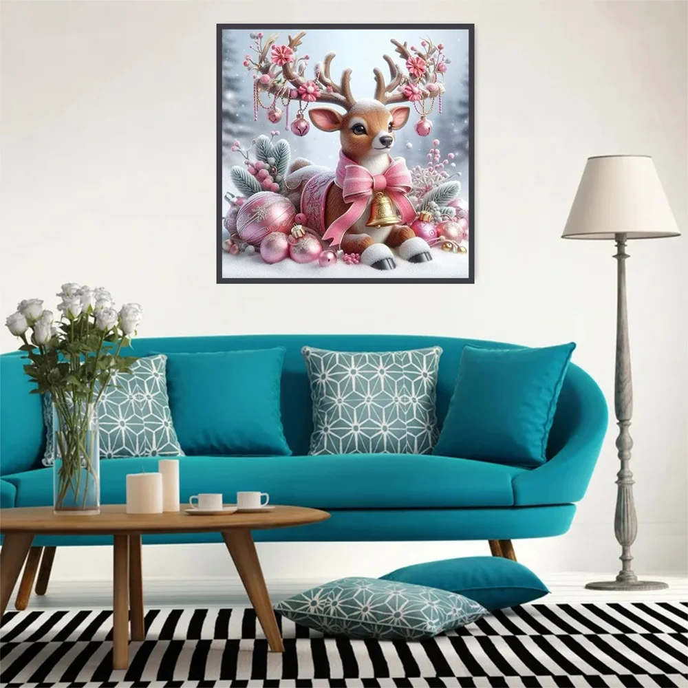 Huacan DIY Diamond Painting Animal Deer Full Drill Mosaic Landscape Winter Christmas Home Decor Handmade Gift
