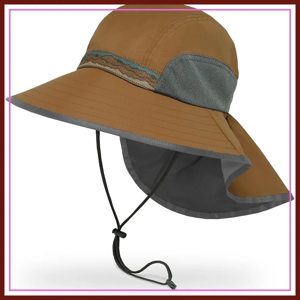 UPF 50+ Sun Hat for Men Women, Wide Brim Safari Bucket Hat with Chin Strap, Foldable Travel Beach Hat