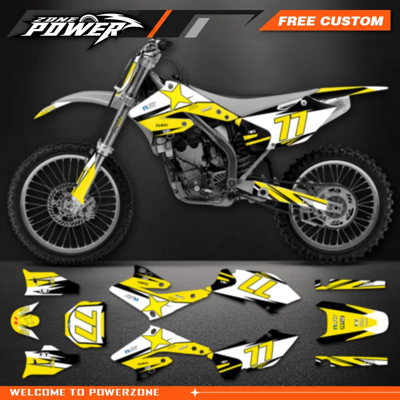 Powerzone Custom Team For SUZUKI RMZ250 RMZ 250 RM 250Z 2004- 2006 Graphics Decals Stickers Motorcycle Background Custom  04