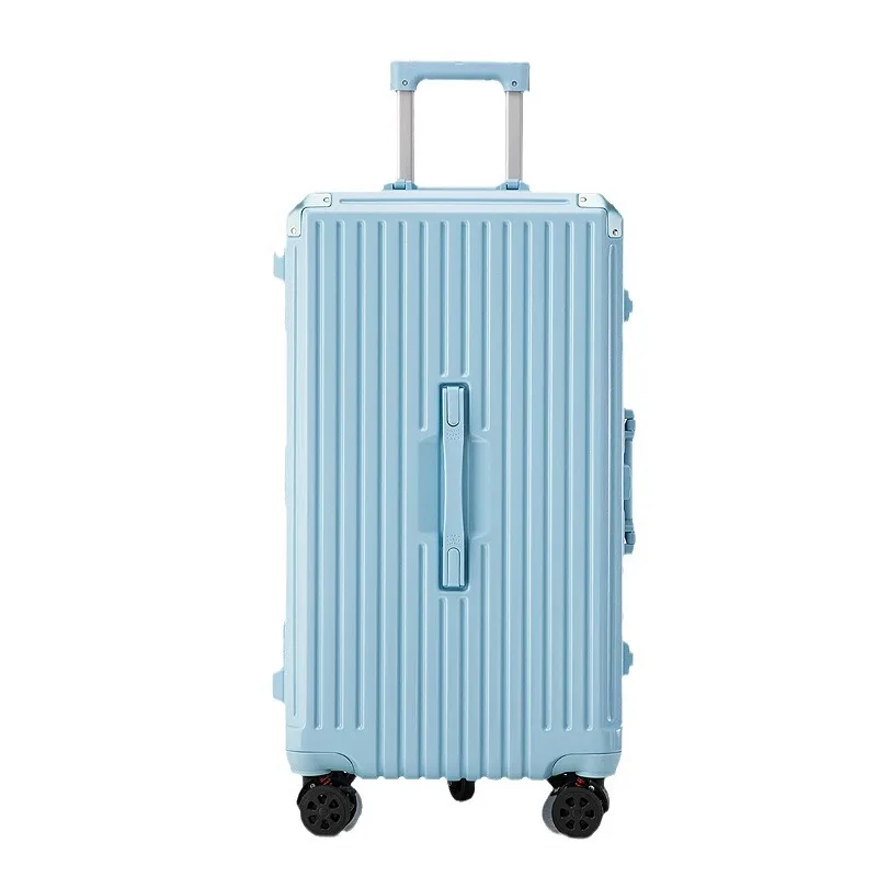 Maleta con marco de aluminio cerrado de doble cara, maleta con ruedas de gran capacidad para mujer, maleta con contraseña, spot foreign
