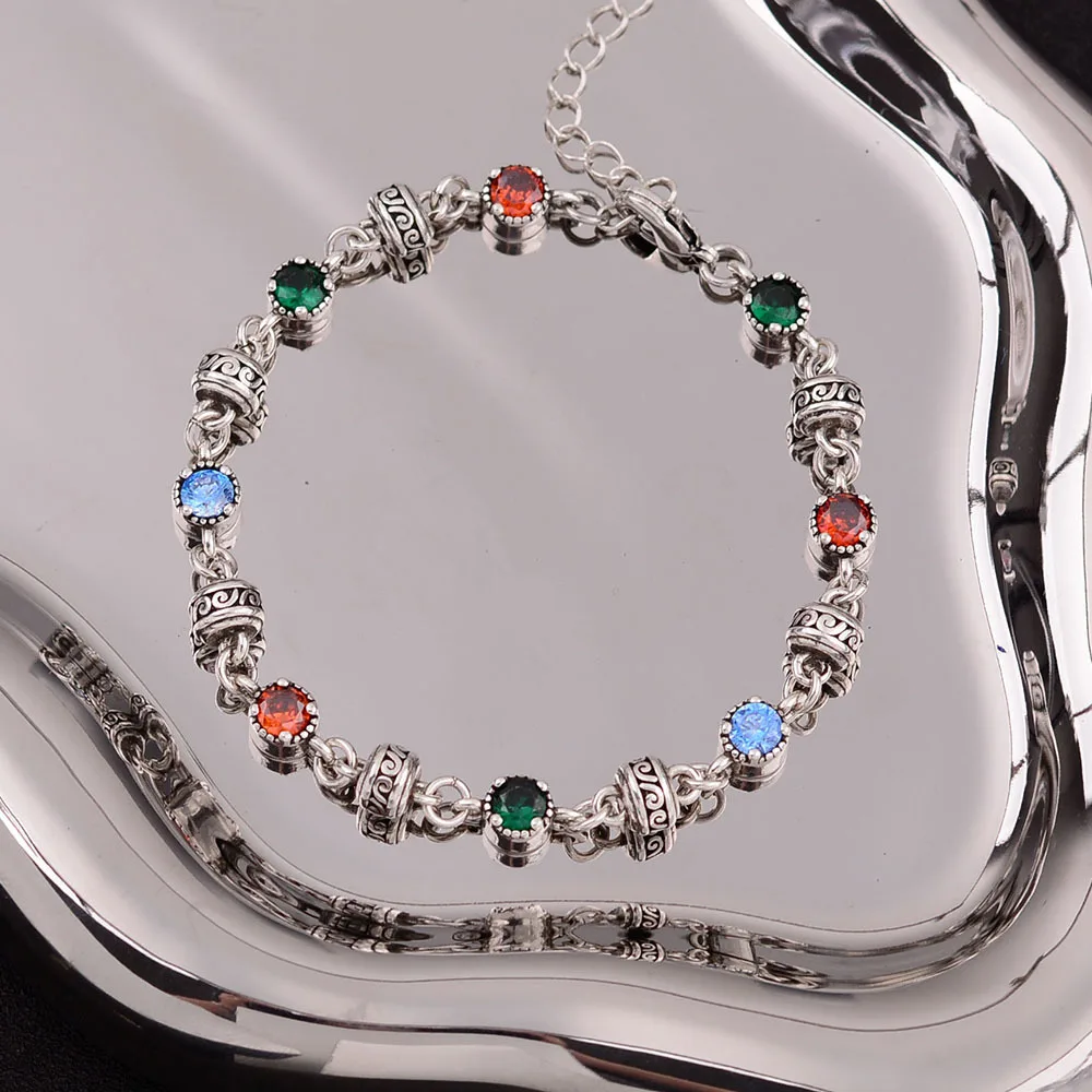 Nuovo arrivo Trendy Colorful Crystal 925 Sterling Silver bracciale femminile gioielli all\'ingrosso per le donne regali di compleanno