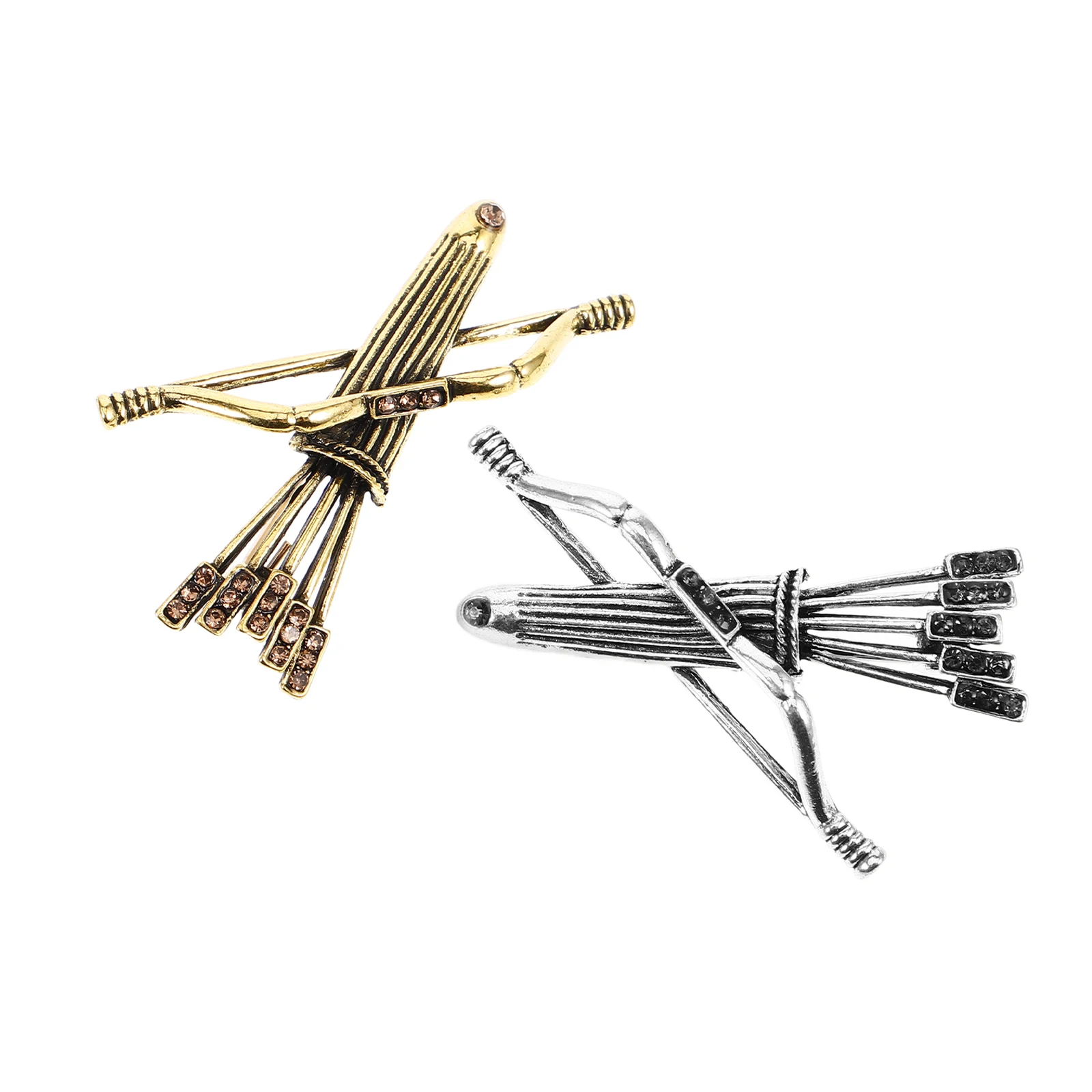 

2pcs Brooch Pin Vintage Alloy Lapel Pin Elegant Clothes Decoration Small Delicate Ornament for Wedding Party Daily Wear School
