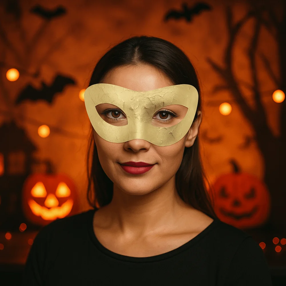 Máscara de ojos Máscaras de plástico para Halloween Máscara de jazz dorada duradera Mascarada veneciana Máscara de media cara reutilizable Hombres