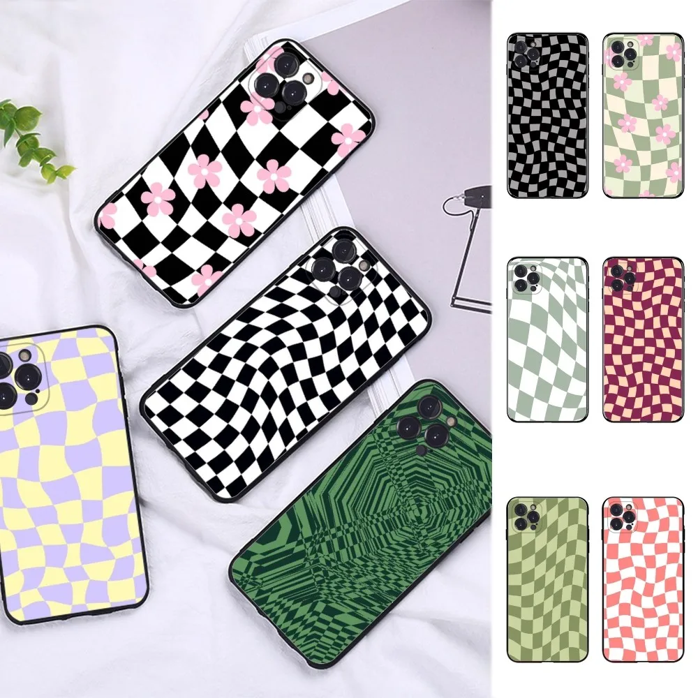 Crazy Checker Phone Case For iPhone 15 14 11 12 13 Mini Pro XS Max Cover 6 7 8 Plus X XR SE 2020 Funda Shell