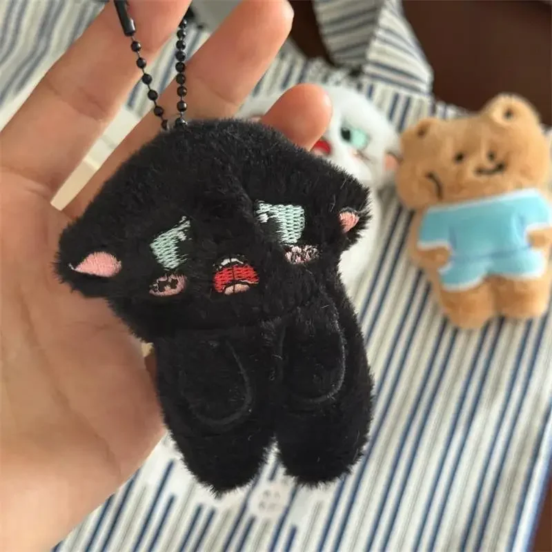 2/3개 귀여운 고양이 인형 장난감 키체인 펜던트 가방 장식품 백팩 참 키링 소녀 생일 크리스마스 선물