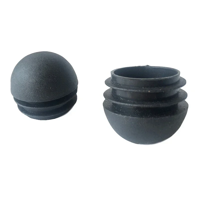 16x Round Head Plug Foot Pad Black Plastic Ball Plug, Dustproof, Rust Proof, Protective Ground Pipe Plug, 16mm, 19mm, 22mm, 25mm