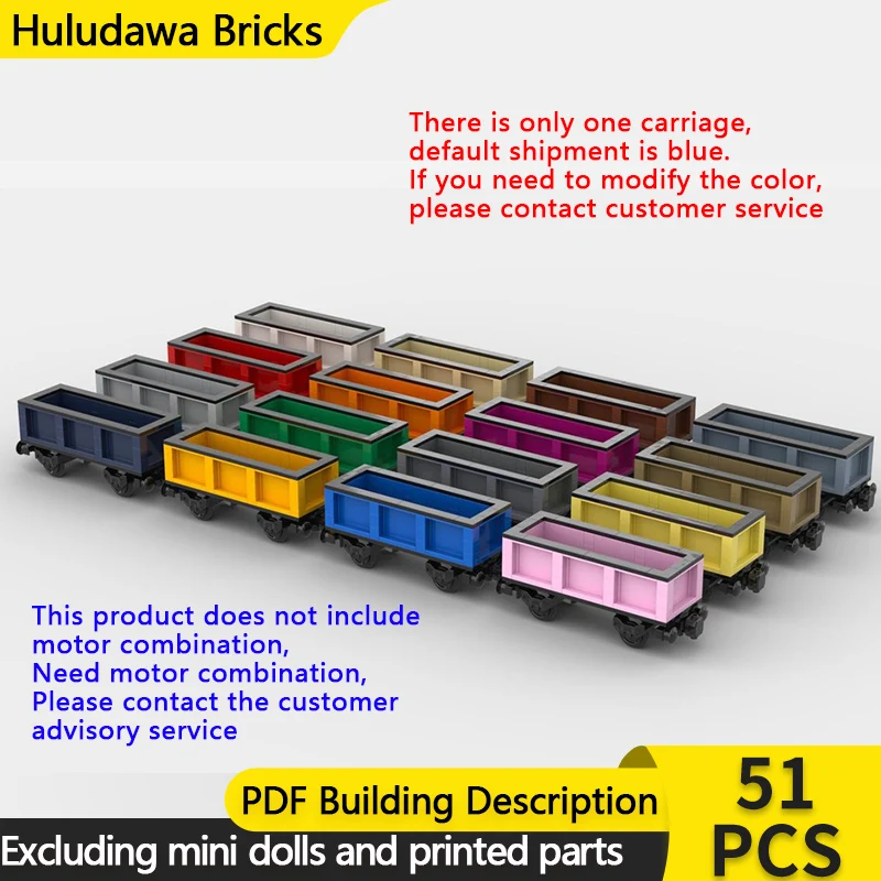 

City Car Model MOC Building Bricks Simple Gondola Train Car Modular Technology Gifts Holiday Assemble Children Toys Suit