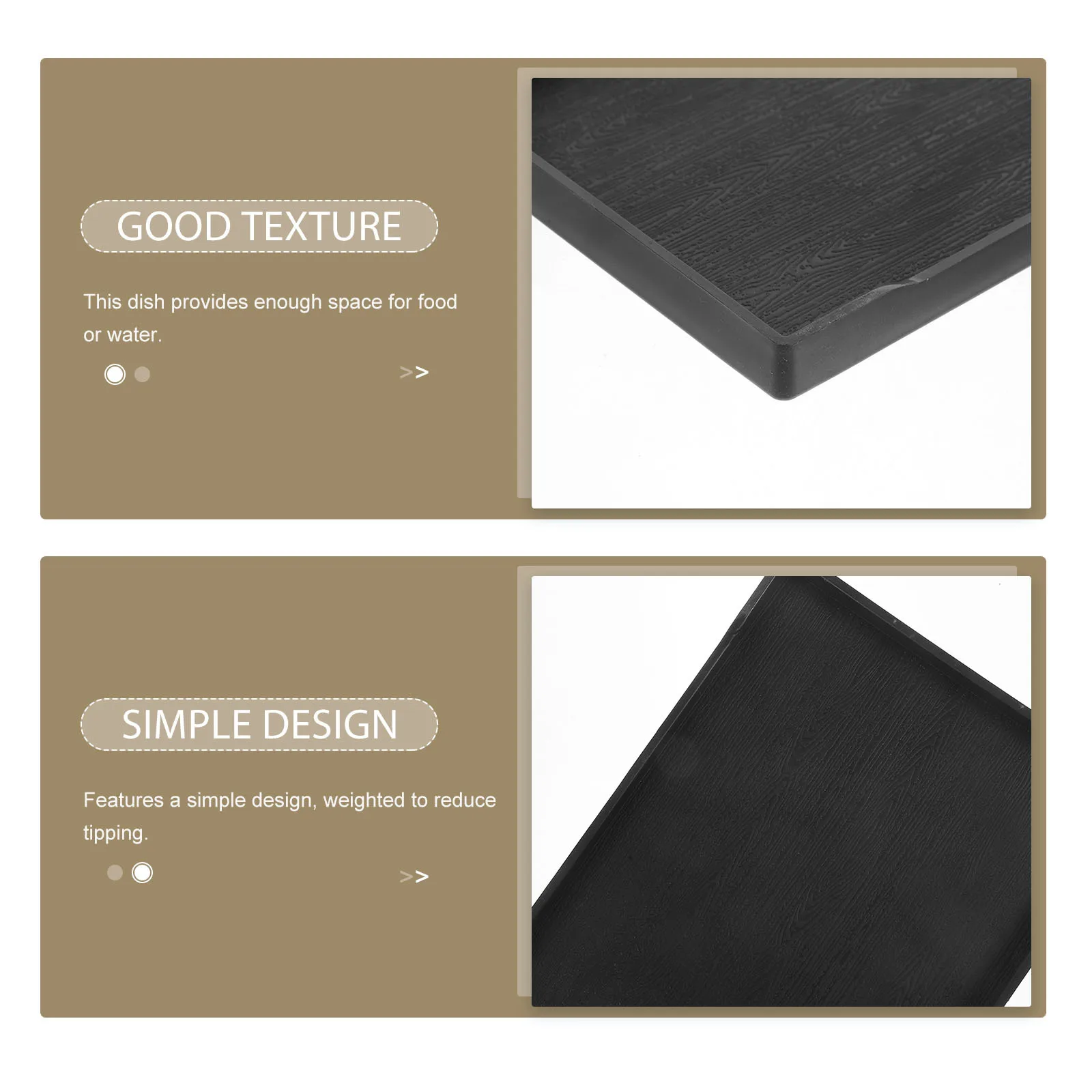 

Large Black Reptile Feeding Bowl Shallow Low Walls Weighted Design Turtle Bath Food Water Dish Pet Supplies Reptile Bowl