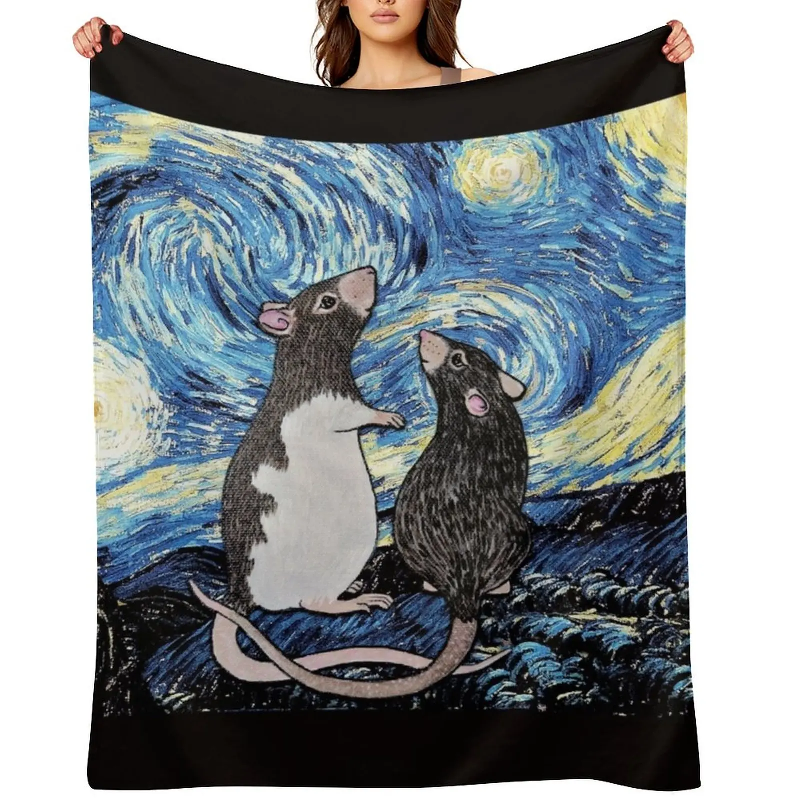 

Version 1 From the Heavens... Came a Rat... Throw Blanket Single Shaggy Sofa Quilt Cute Blankets