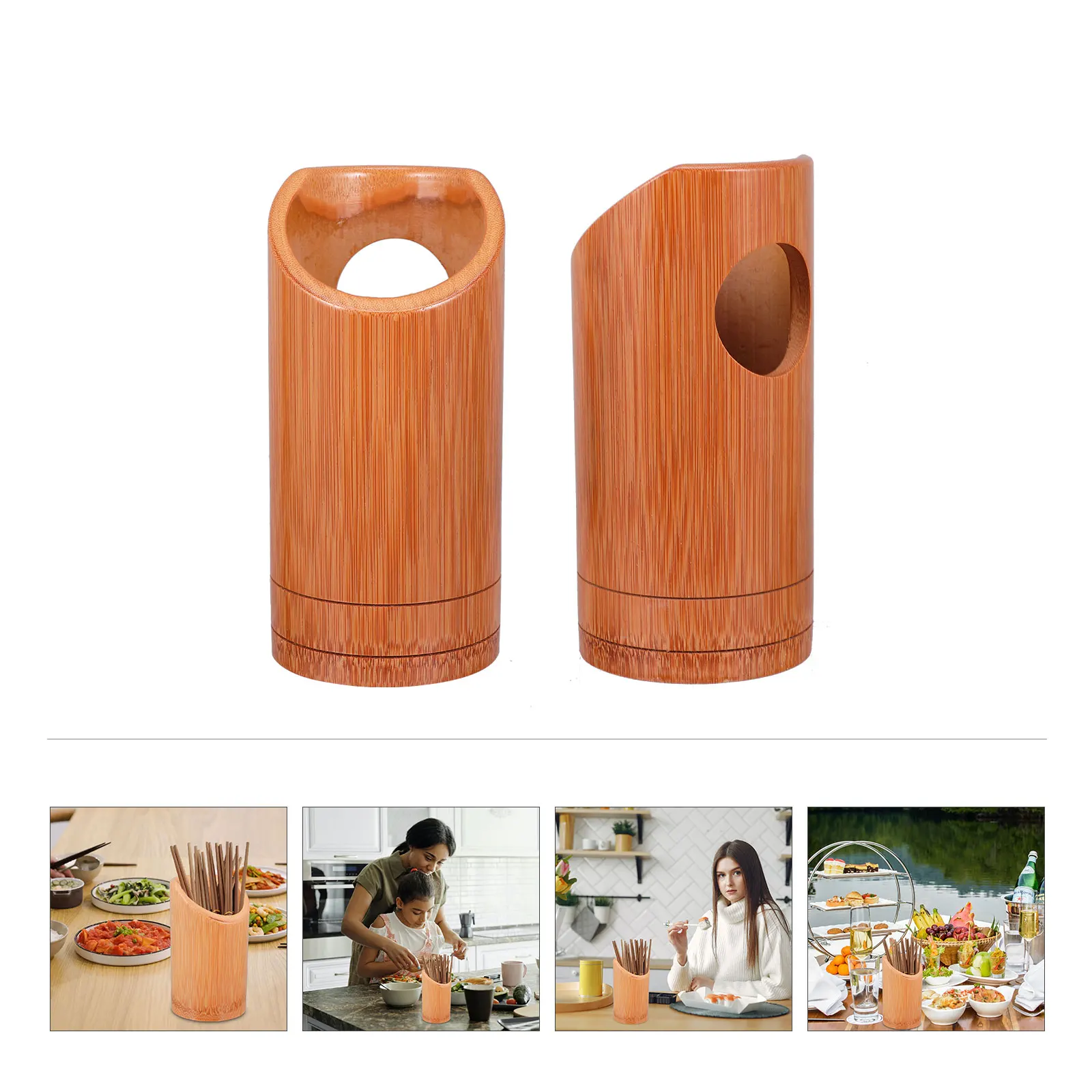 

Bamboo Chopstick Holder Storage Canister Tableware Serving Utensils Micro-wave Oven Chopsticks Container Kitchen Cutlery