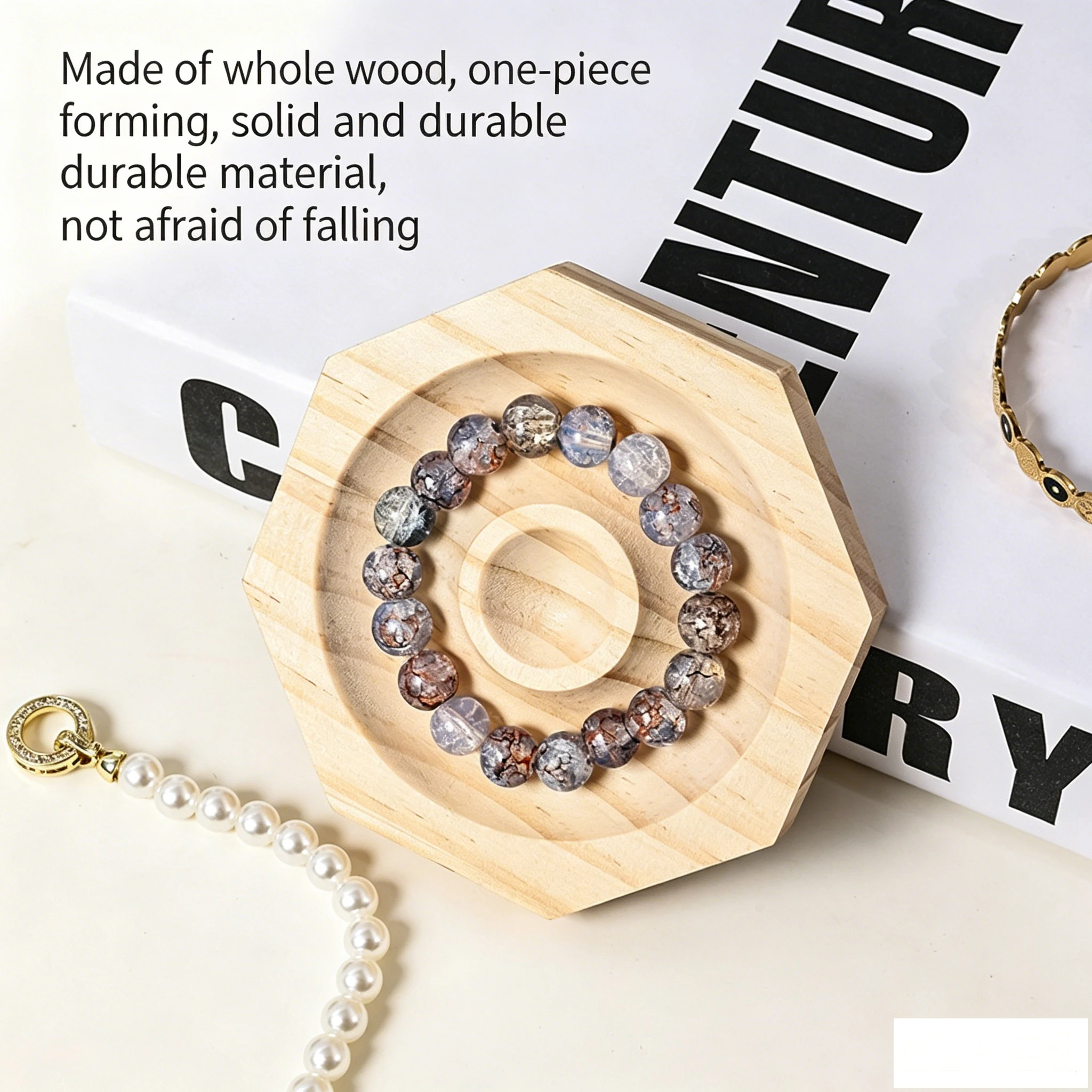 1pc DIY Wooden Beading Design Board Suitable For Jewelry Making Bracelets Necklaces Crafts Tray Practical Display