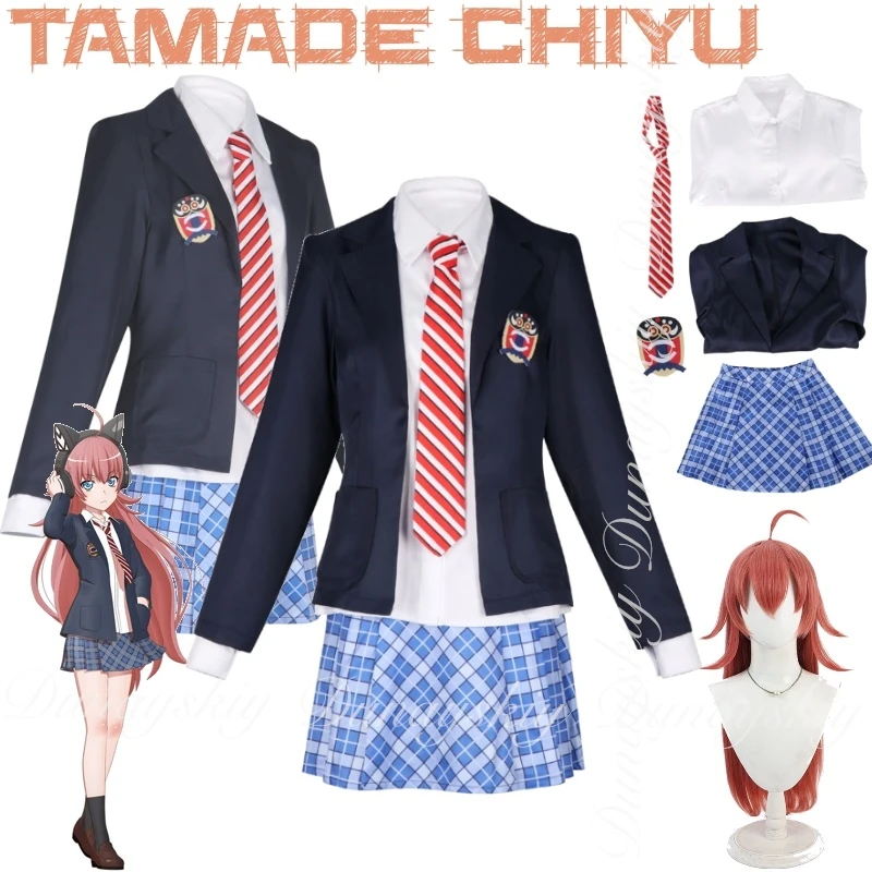 

BanG Dream! Аниме Tamade Chiyu Косплей RAISE A SUILEN A DJ с длинным красным париком с униформой Jk Косплей Костюм полный комплект