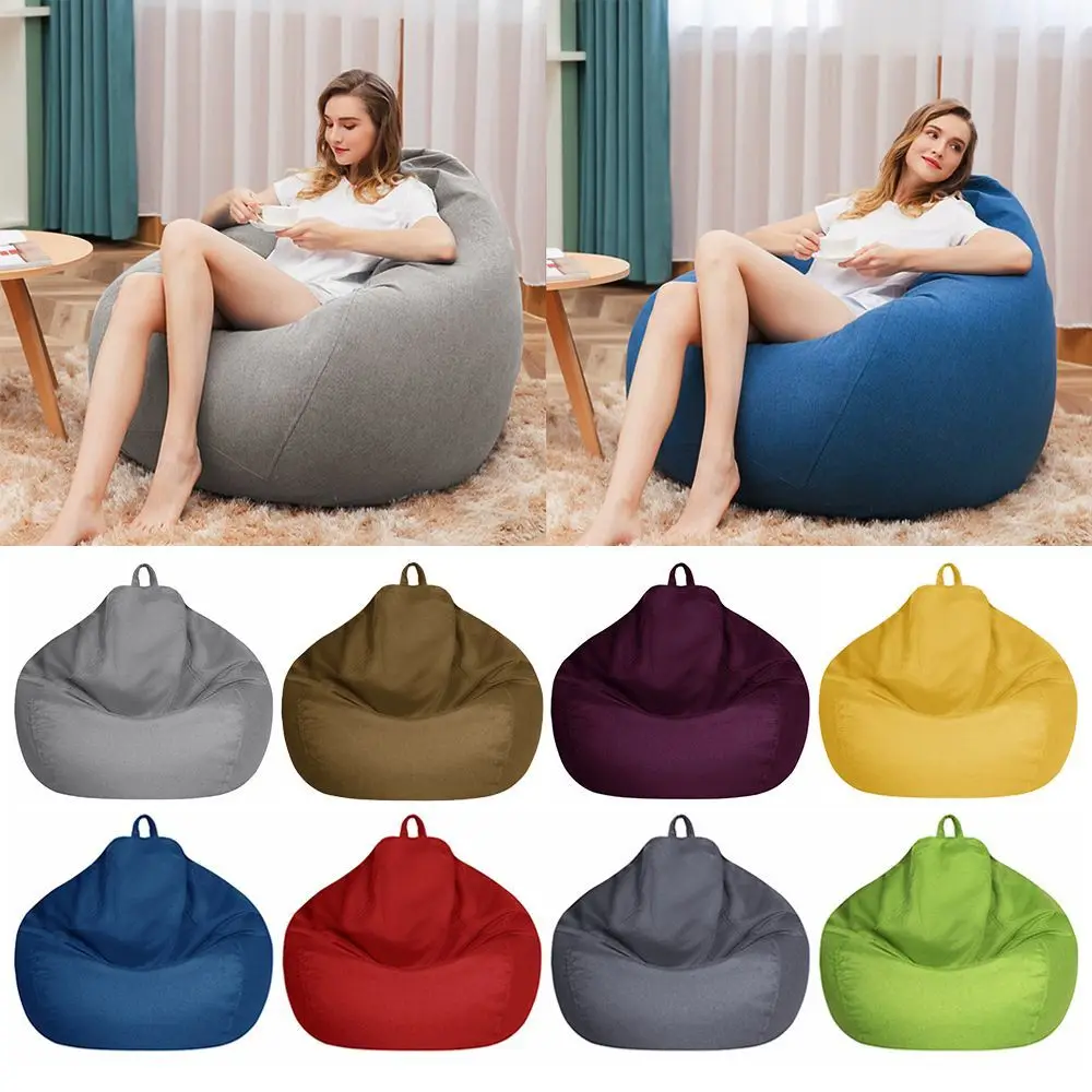 Classic Bean Bag Chair Sofa Cover Lazy Lounger Bean Bag Storage Chair Cover for Adults and Kids without Filling