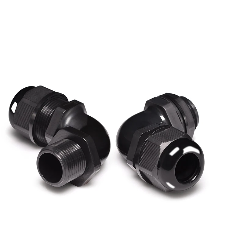 

M32 Cable Gland, 90 Degree Waterproof IP68 Nylon Joint Adjustable Locknut for 18mm-25mm Dia Cable Wire