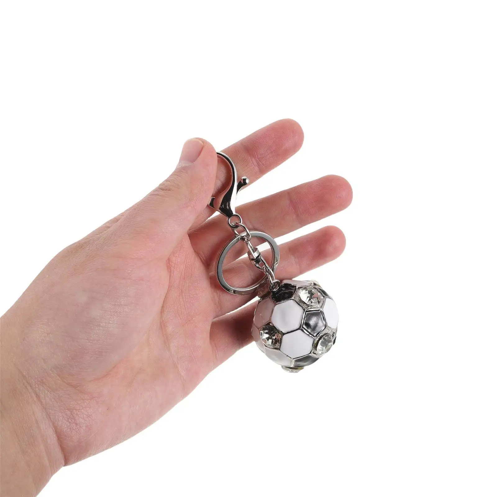 3Pcs Soccer Keychain Rhinestone Mini Ball Keyring Sports Pendant Party Favors Football Gifts Backpack Charms Team Souvenirs