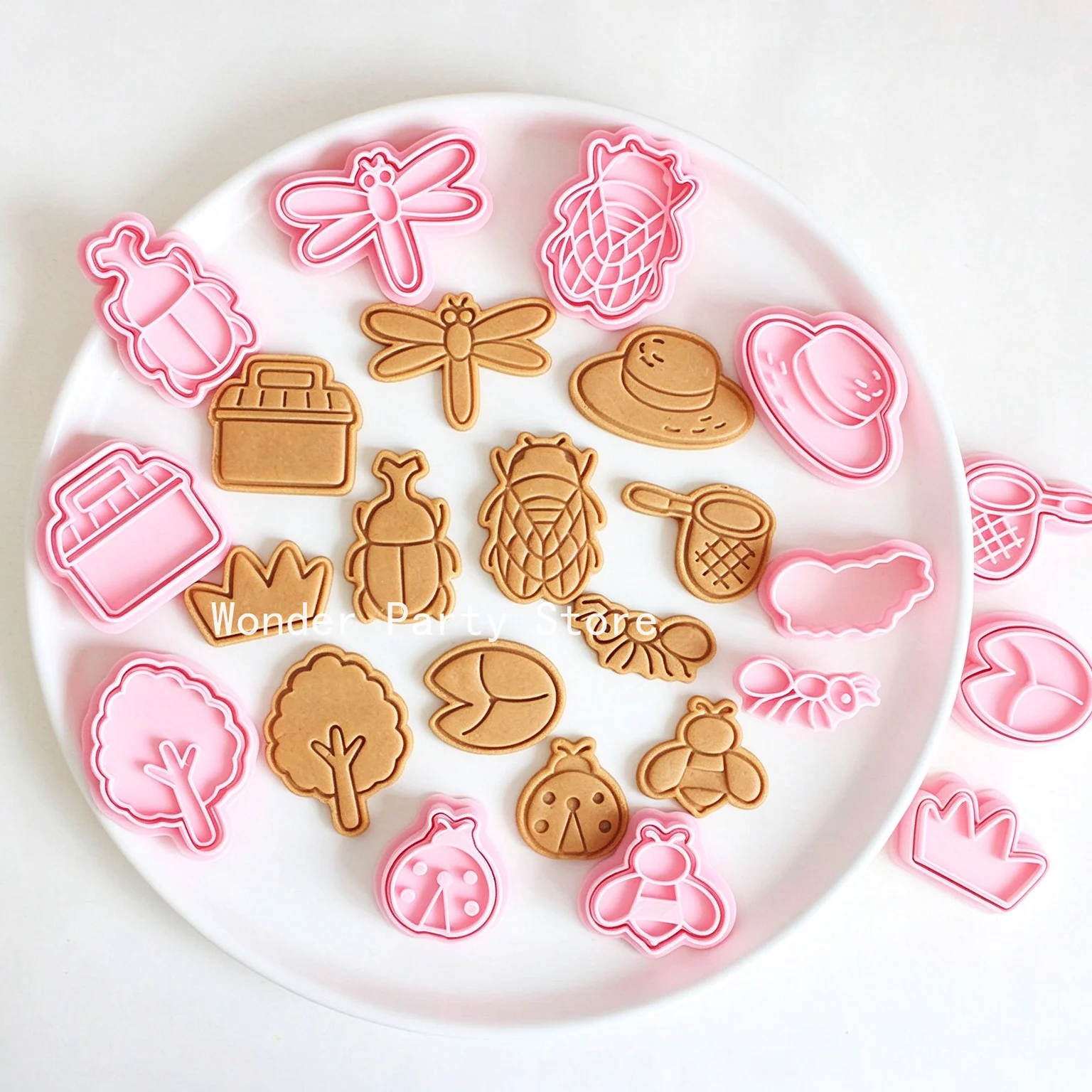 Cute Cartoon Insect Cookie Cutters Cicada Beetle Dragonfly Biscuit Mold Stamp Kitchen Baking Bakeware Dessert Baking Supplies