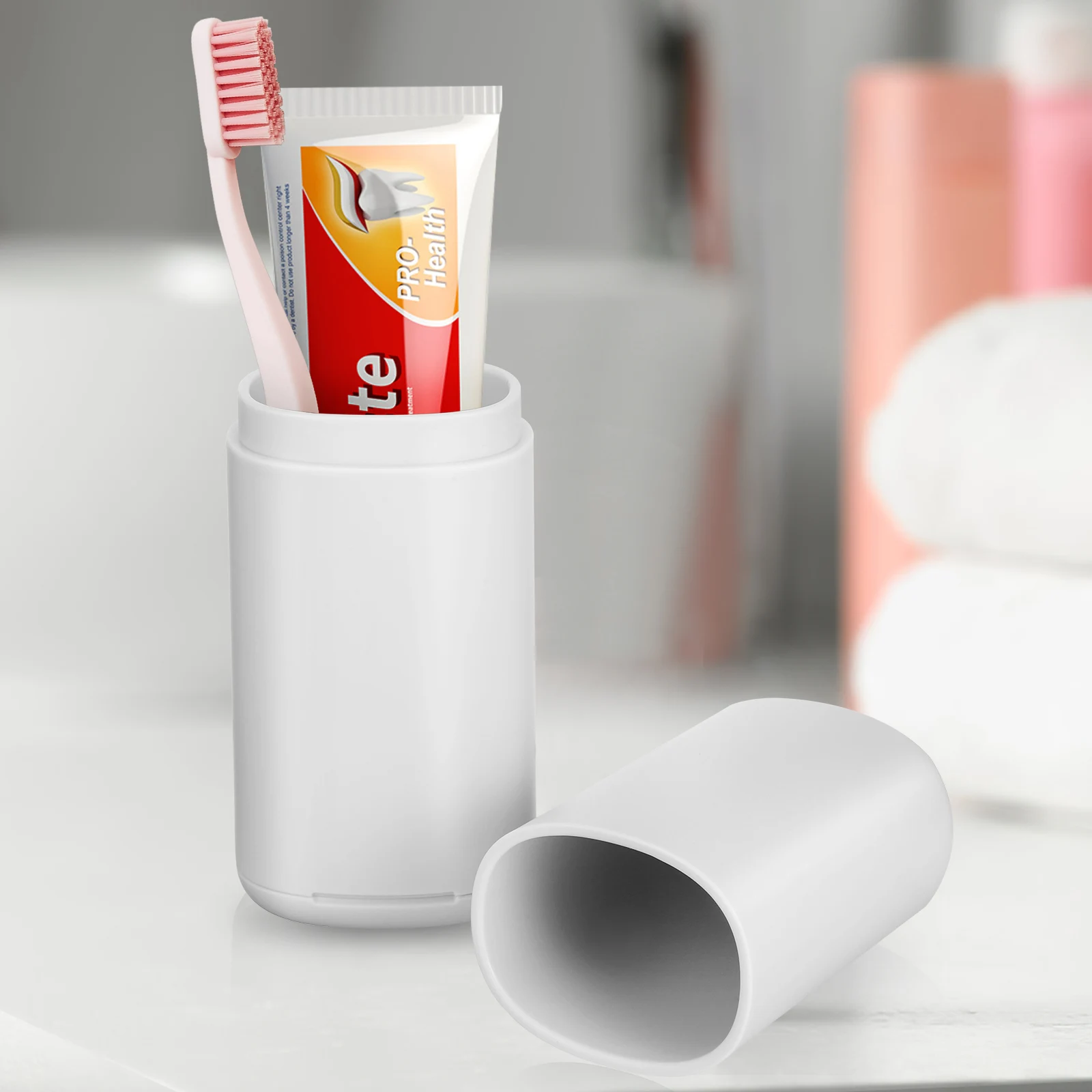

2 Pcs Toothbrush Box Container for Travel Toothpaste Case Traveling Cup Pp Holder