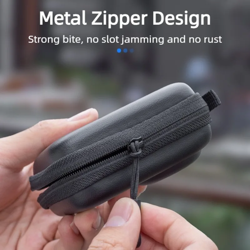 Mini Storage Case Semi-opening Soft-Lined PU Portable Bag Carrying Box Travel Storage Box For DJI Action6 Action Camera Body Bag