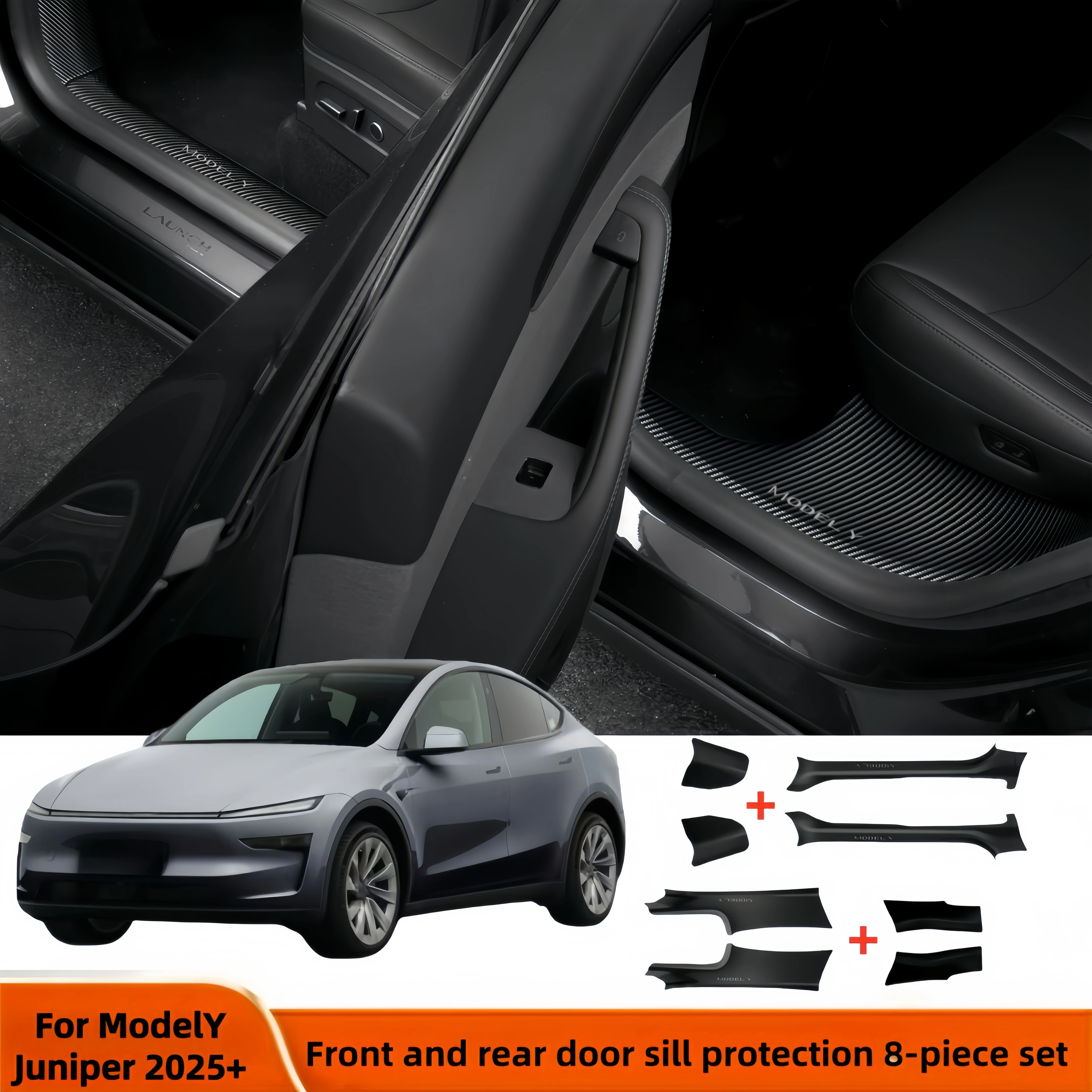 

Для новой Tesla Model Y Juniper 2025 передняя и задняя дверь ABS, устойчивые к царапинам и грязи, пороговые полосы, аксессуары для интерьера
