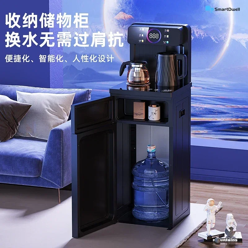 Tea bar machine - Household water dispenser. Bottom bucket. Office. Automatic intelligent. Top double outlet faucet.