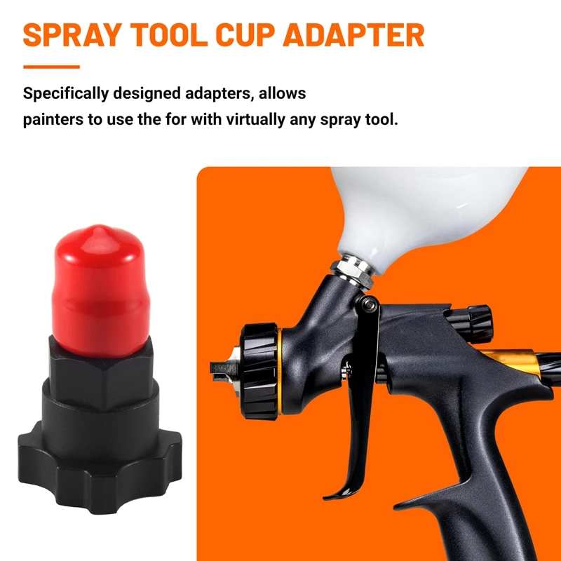 1Pcs Spray Tool Connector For PPS Adapter Spray Tool Cup Adapter Fit For Devilbiss Spray Tool Disposable Measuring Cup,Black