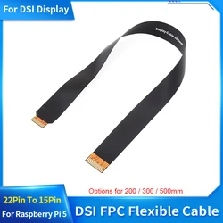 Raspberry Pi 5 DSI Cable FFC 15pin to 22pin Flexible Flat Cable with EMI Shielding 200/300/500mm for Pi 5 DSI Display Screens