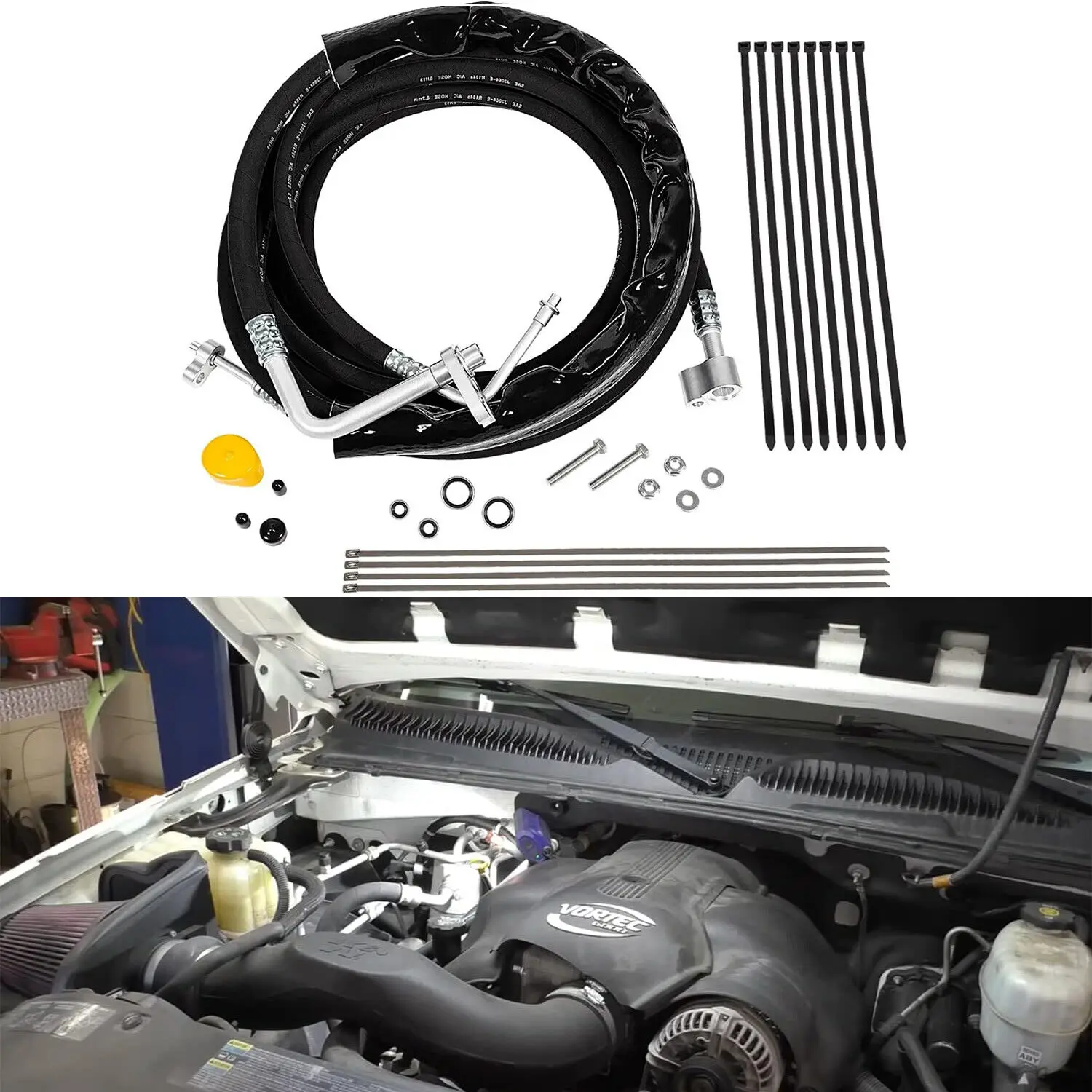 TML Rear AC Line Set Replacement Lines for 2015-2020 Tahoe, Yukon, Escalade Rear Auxiliary AC Hose Kit