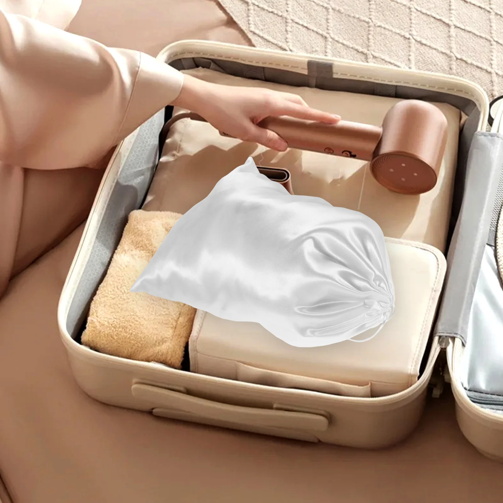 

Purse Protector Bag Set 5pcs Silk Storage Pouches for Handbags Drawstring Closure 30*40cm Dust Organizer