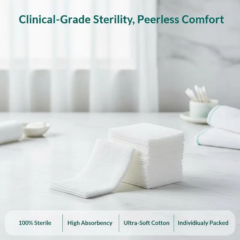 Sterile Disposable Medical Gauze Blocks 100pcs Hemostatic Wound Dressing Safe Non-Toxic for Family First Aid Outdoor Emergency