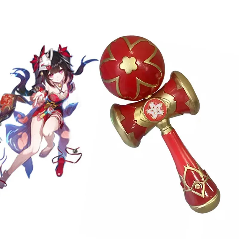 Anime Sparkle Kendama Honkai: Star Rail Hanabi Prop Cosplay Halloween Christmas Party Wig Props for Comic Show v;6,a'3.k;8,