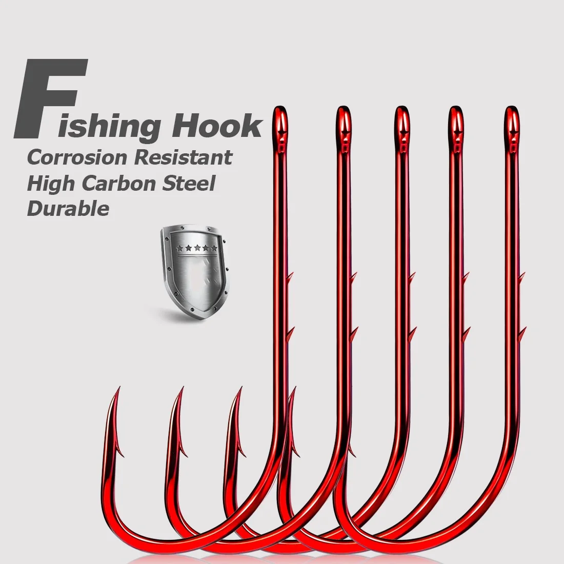 

FTK High Carbon Steel Baitholder Fishing Hooks Long Shank Red Worm Hook Holder Bait Hook for Saltwater & Freshwater New