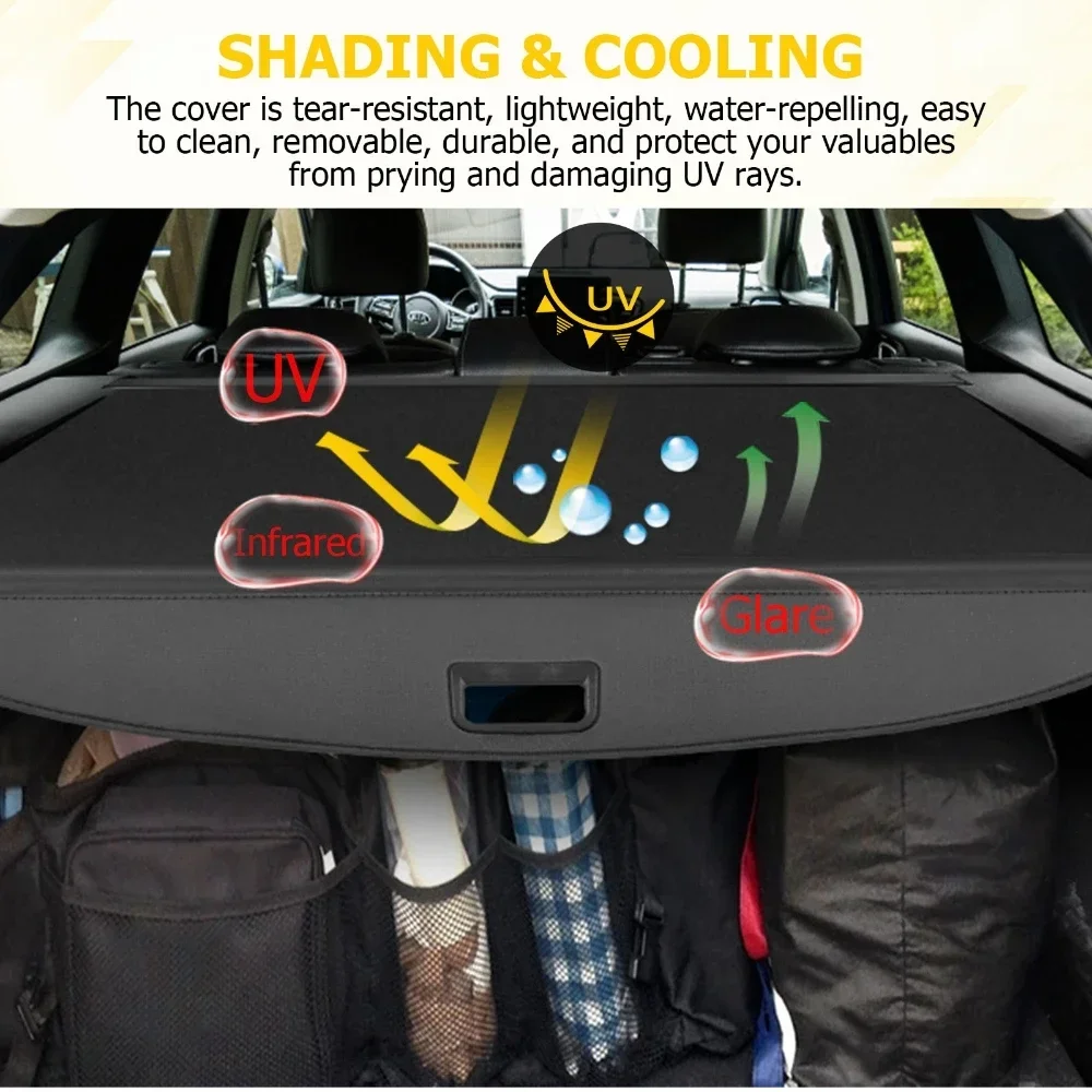 for Hyundai Tucson 2016-2025 Retractable Curtain Rear Cargo Storage Rack Luggage Privacy Security Shield Rear Trunk Cargo Cover