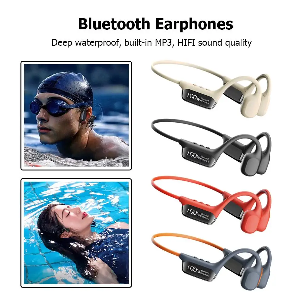 

Наушники S10 с цифровым дисплеем и технологией True Bone Conduction, Bluetooth, водонепроницаемые (IPX8), для плавания
