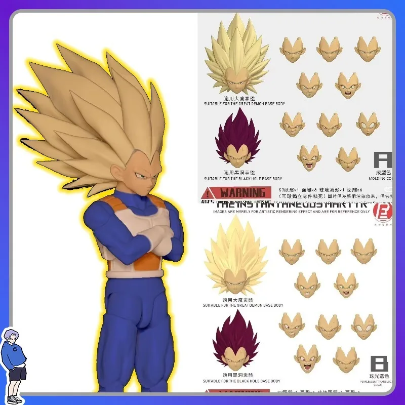 

New Product Lao Lei RE Studio Dragon Ball Self-Essential Vegeta/Damo Super Three Vegeta Head Sculpture Accessories Pack