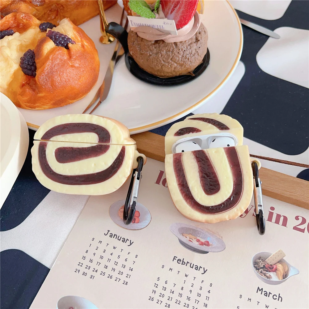 Funda para auriculares inalámbricos con Bluetooth, Protector de silicona suave para Airpods pro 1, 2, 3D, hot dog Bread