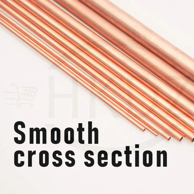 Copper Tube OD 9mm - 24mm Length 500mm Round Copper Hollow Pipe Straight Red Copper Precise Wall Thickness 0.2-3mm