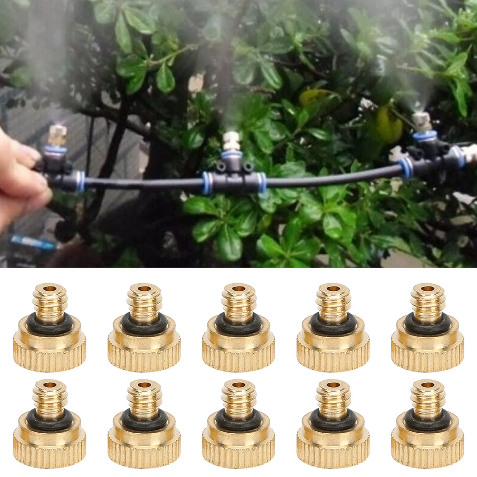 10PCS Atomizing Nozzle Brass Material 0.5mm Low-Pressure Nozzle Fine Workmanship Anti-Corrosion / Low Fluid Pressure Quicker