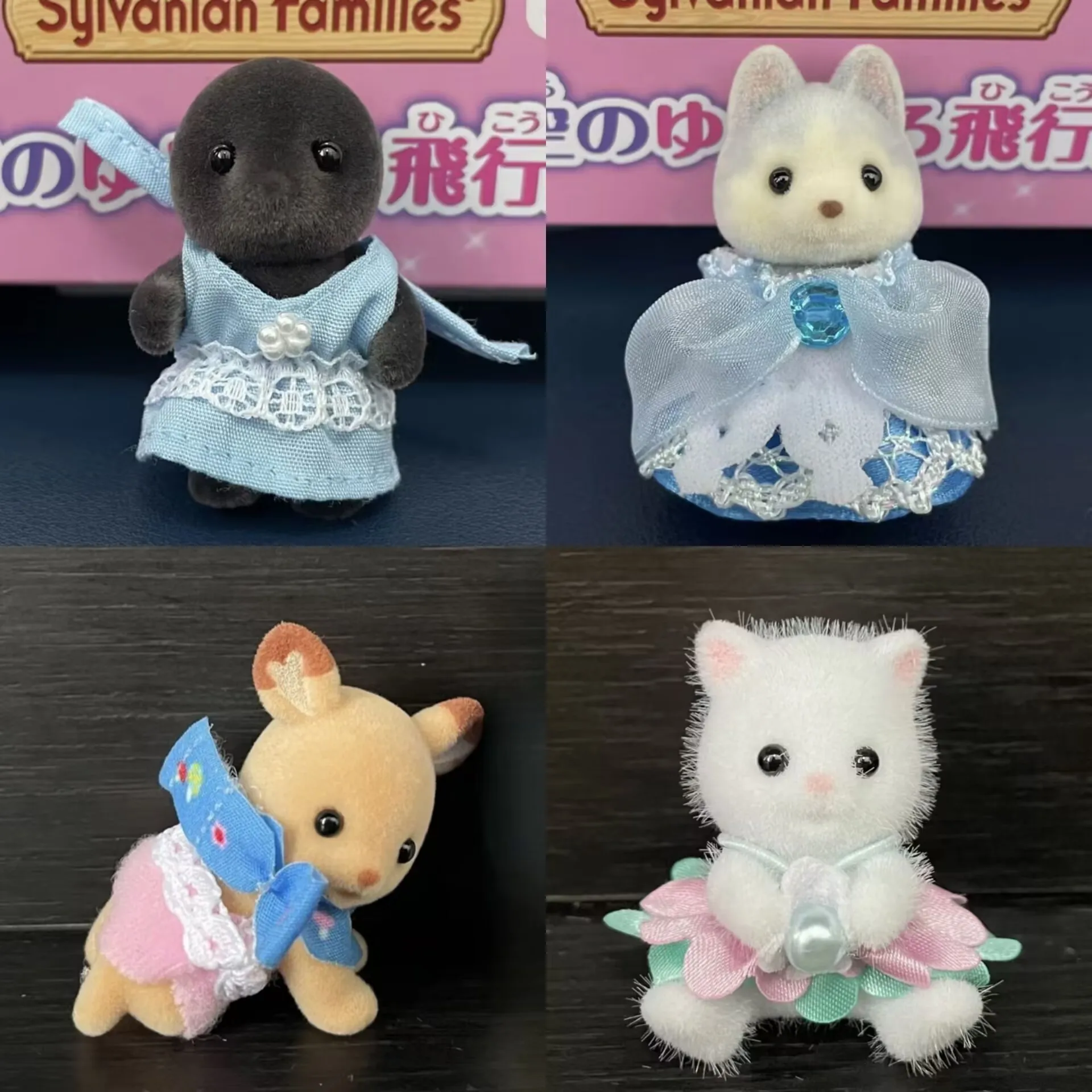 Bonito sylvanian famílias floresta coelho grove família casa de bonecas kawaii coelho gato persa coala menina reunindo boneca decoração brinquedo presentes