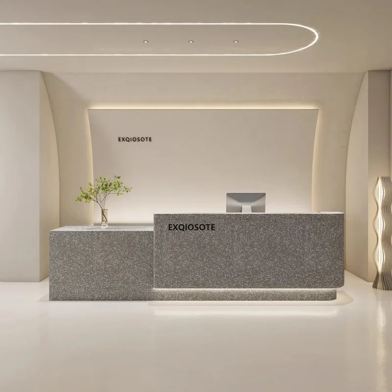 Design Clinic Rezeption, Empfangstheke, Aufbewahrung, lange Business-Empfangstheken, Schönheitssalon, Mostrador, Rezeptionsmöbel