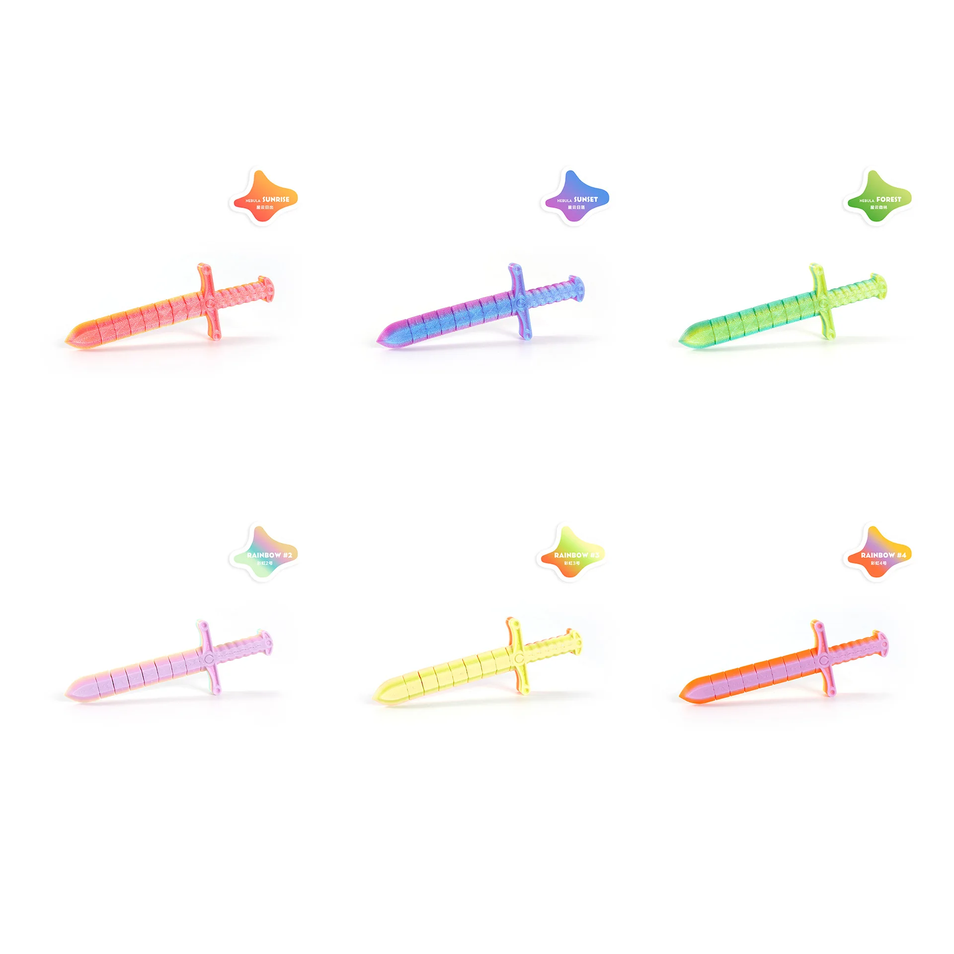 

3D Printed Mini Sword Knife Retractable Gravity Sword Scalable Decompression Funny Toys Cos Props Stress Relief Decor Crafts